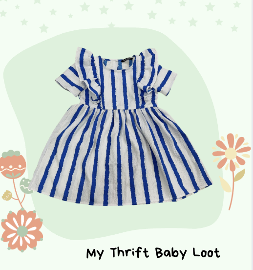 Preloved girls striped frock (4-5 years)